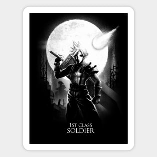 Final Fantasy Cloud Moon - Cloud Strife 1st Class SOLDIER - Video Game Magnet